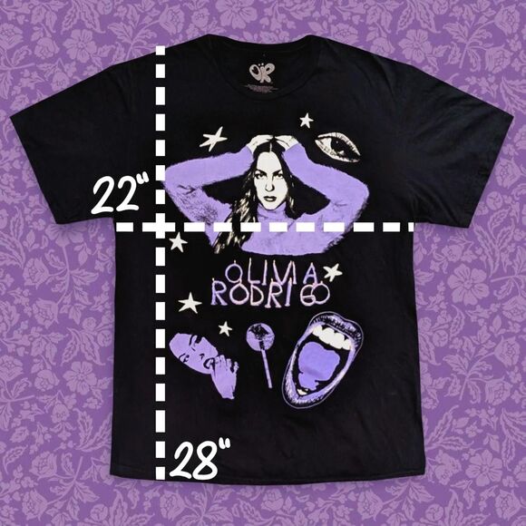 Olivia Rodrigo Black and Purple Guts Graphic Tee | Size L - Picture 4 of 5